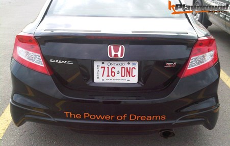 2012+ Civic Coupe Red H Rear Emblem